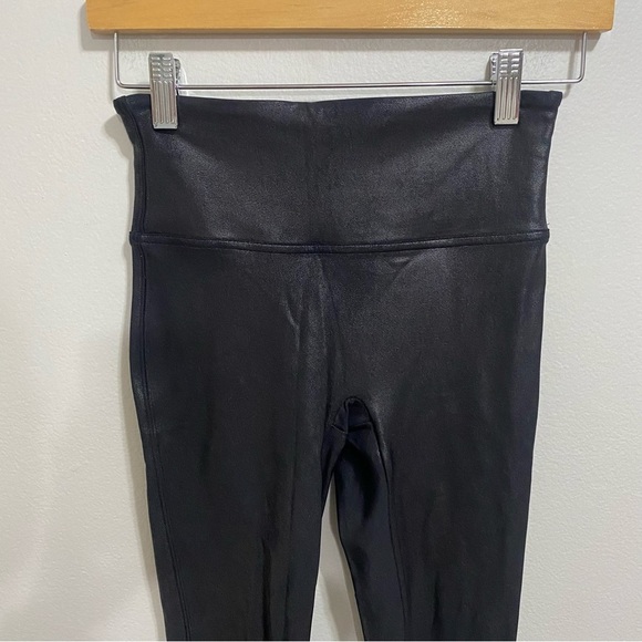 Spanx Sz Small Black Faux Leather Shapewear Leggings - Picture 5 of 6